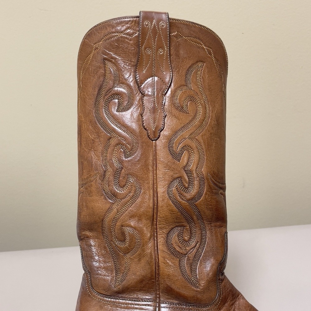 Vintage SAS Bootmaker Cowboy Boots Men 9B Brown Leather Western Rodeo Shoes‎ USA - Picture 15 of 16